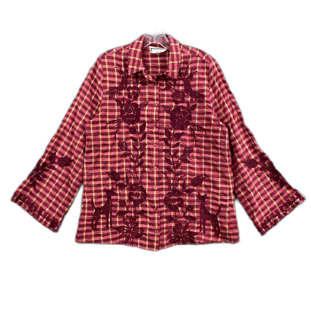 Johnny Was Workshop Martina Kimono Women Large Sleeve Oversized Tunic Boho Top
